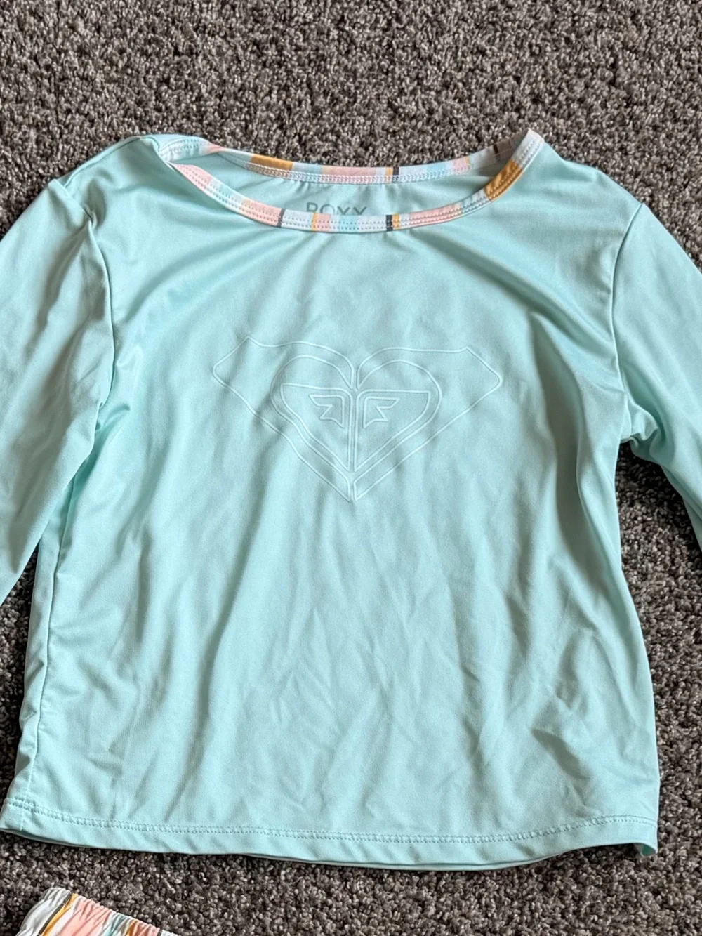 Roxy Girls Mint Long-Sleeve Top with Pastel Striped Shorts & Briefs